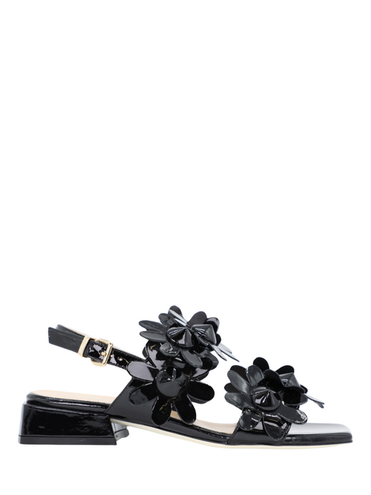 Ron White Buffy Floral Low Heel in Black