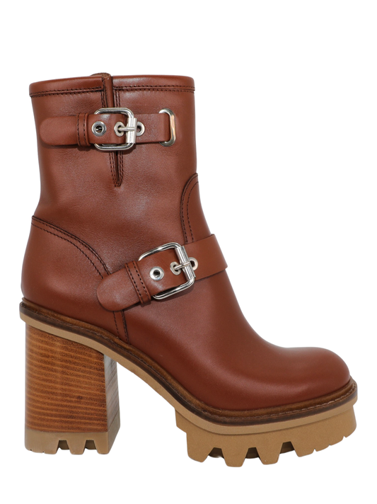 AGL Natalia H Brown Buckle Ankle Boot