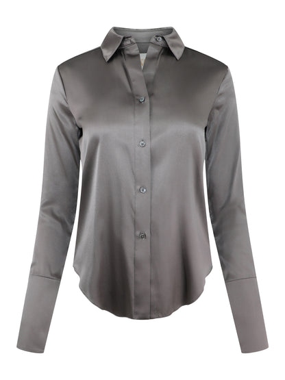 TWP Bessette Shirt in Gunmetal