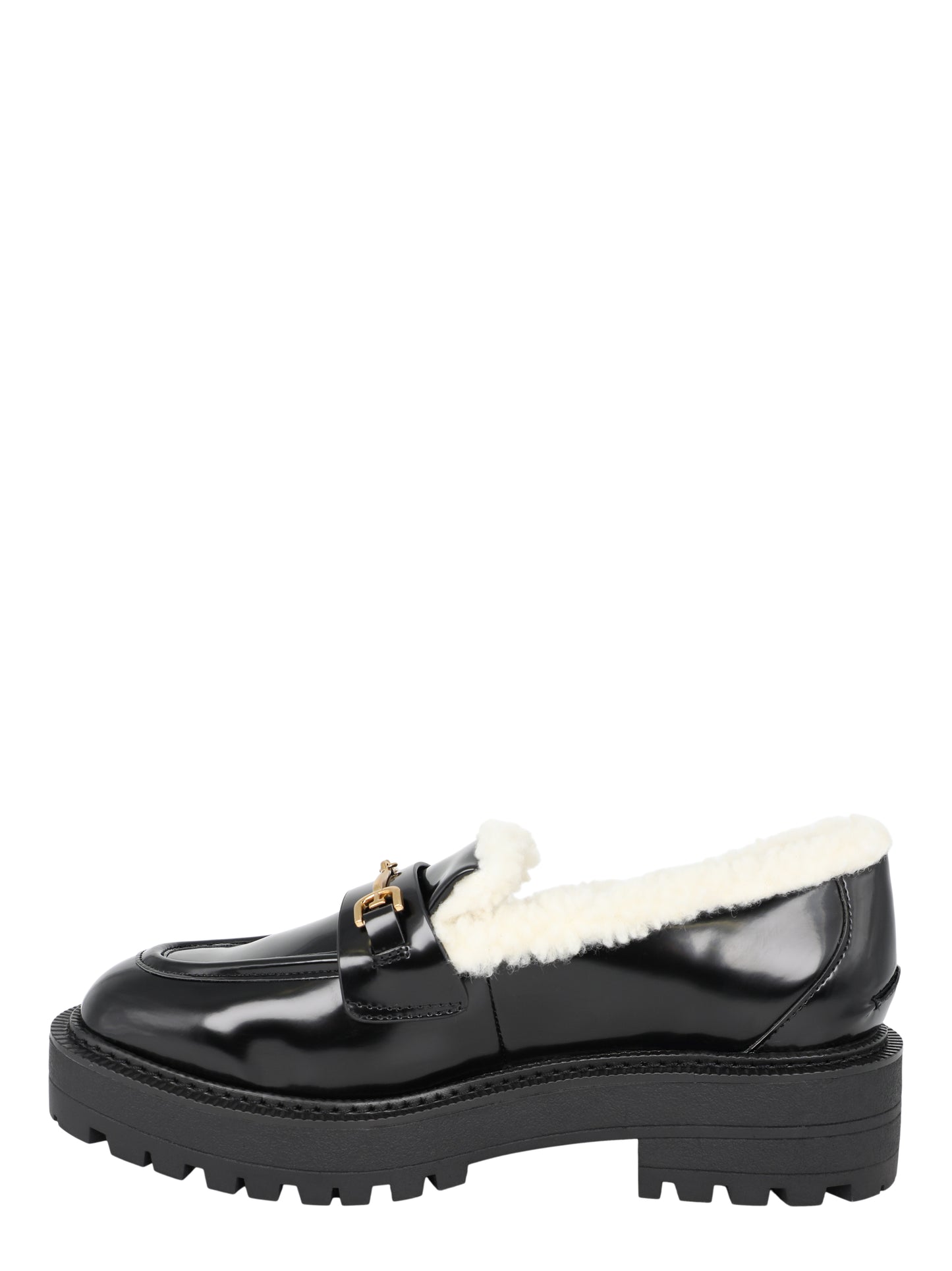 Sam Edelman Laurs Cozy Black and Ivory Loafer