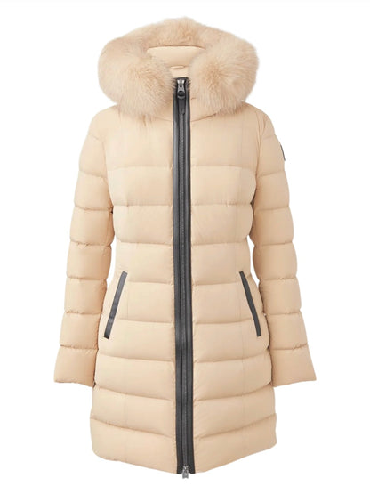 Mackage Calla Agile-360 Stretch Light Down Coat With Fur Collar (More Colors)