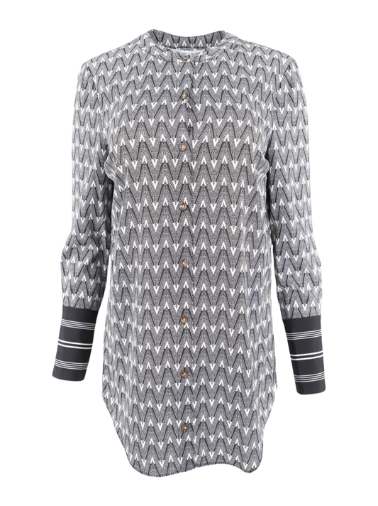Veronica Beard Acacia Shirt in Dot V Black/Off White