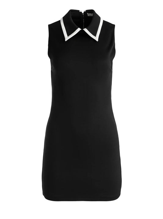 Alice + Olivia Wynell Collar Dress in Black/Off White