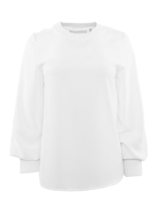 Theo Dione Pleated Neck Top in Ivory