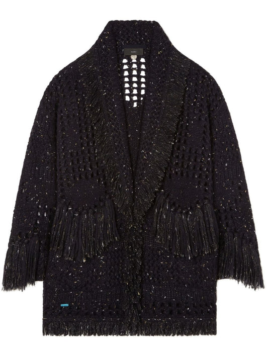 Alanui The Astral Cardigan in Midnight Blue Gold