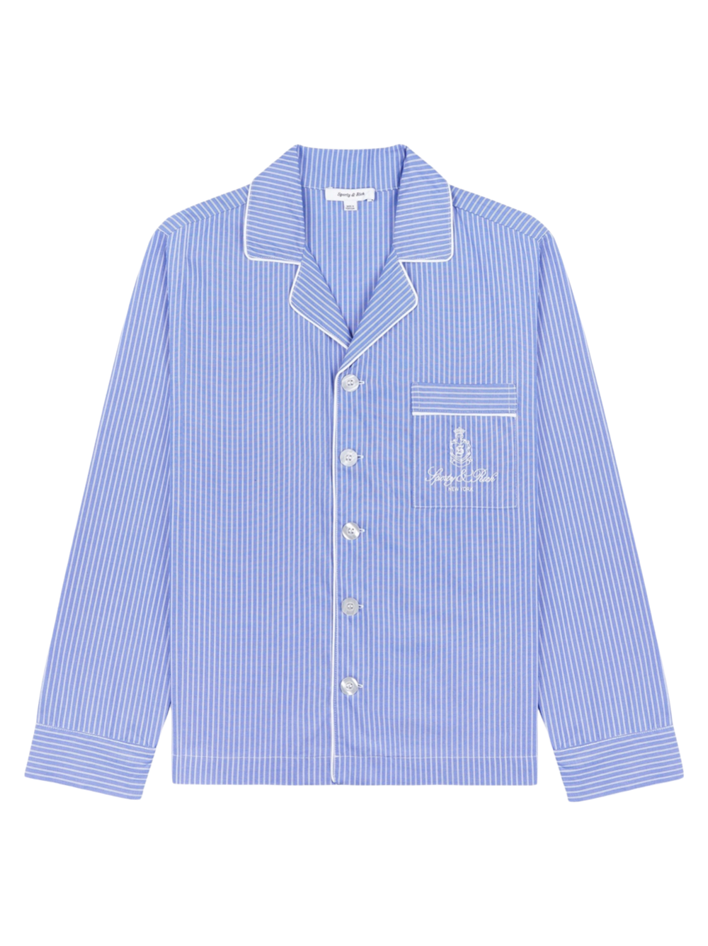 Sporty & Rich Vendome Pyjama Blue Striped Shirt