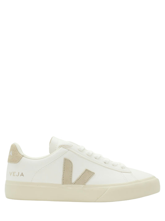 Veja Campo Chromefree Leather Sneaker in Extra-White/Almond
