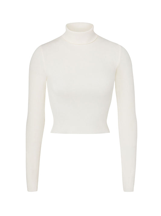 Éterne Cropped Fitted Turtleneck Top (More Colors)