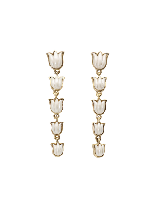 Oscar de la Renta Tulip Pearl Earrings