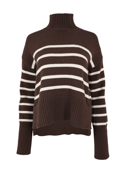 Veronica Beard Lancetti Sweater in Chicory/Ecru