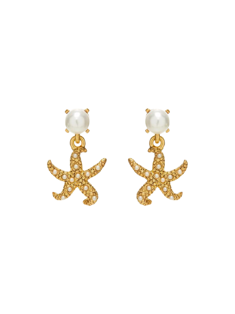 Oscar de la Renta Pearl Starfish Drop Earrings