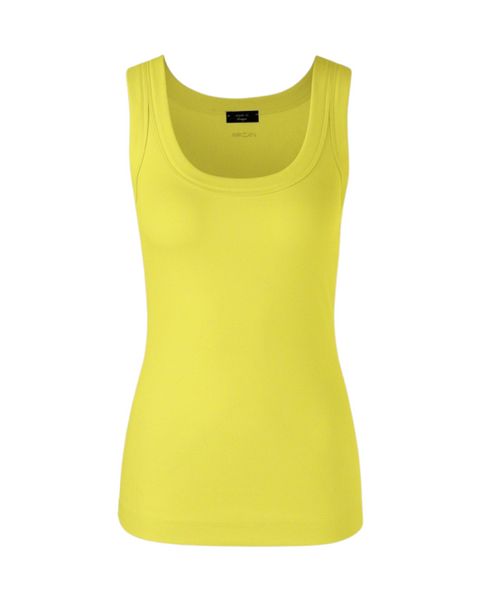 Marc Cain Figure Hugging Sleeveless Top in Soft Limeade