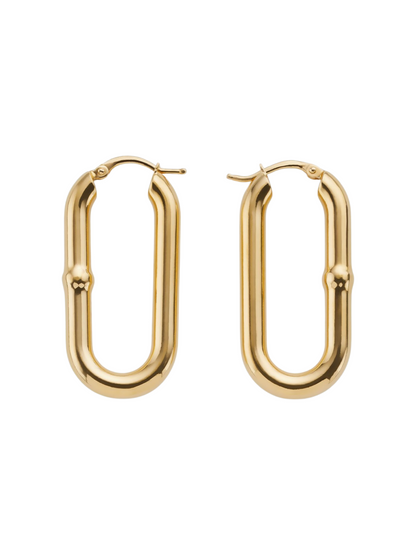 Bottega Veneta Chain Hoop Earrings in Gold