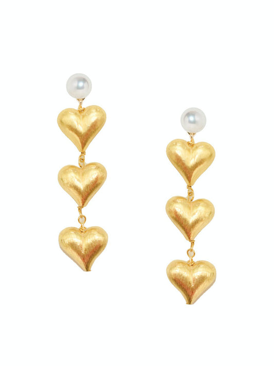 Adriana Pappas Heart of Gold Statement Studs