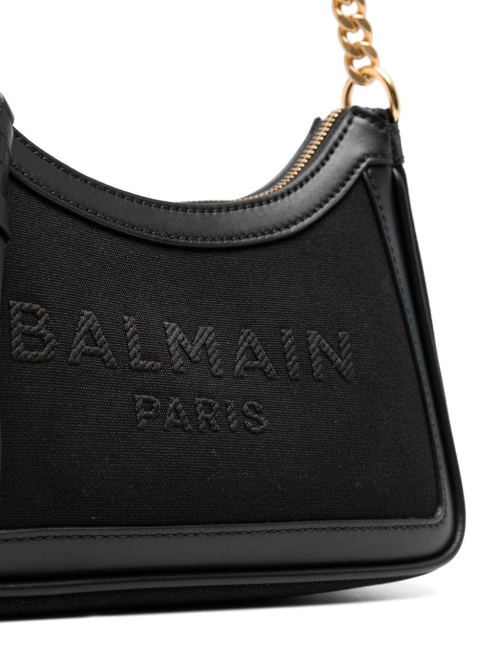 Balmain B-Army Black Canvas & Leather Shoulder Bag