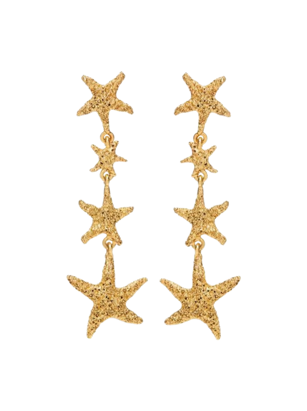 Oscar de la Renta Starfish Chandlier Earrings in Gold