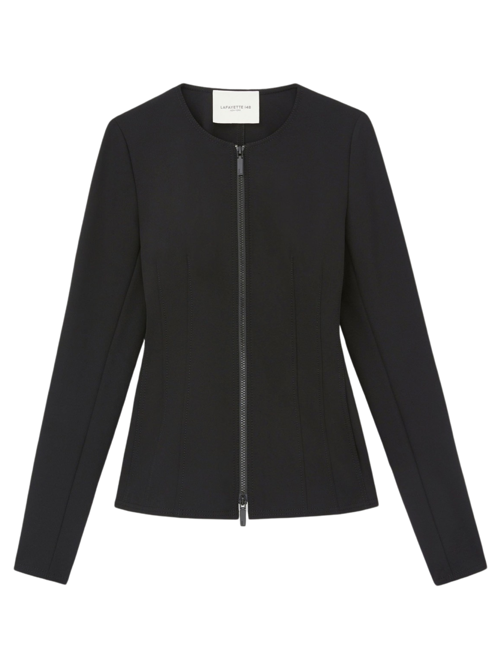 Lafayette 148 Acclaimed Stretch Zip Jacket in Black