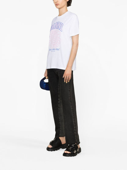 Ganni Basic Jersey Flower Relaxed T-Shirt