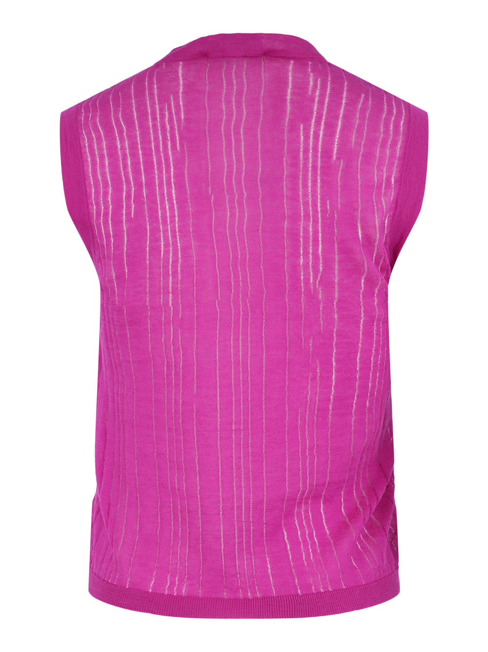 Autumn Cashmere Variegated Rib Muscle Tee in Magenta Leigh s of