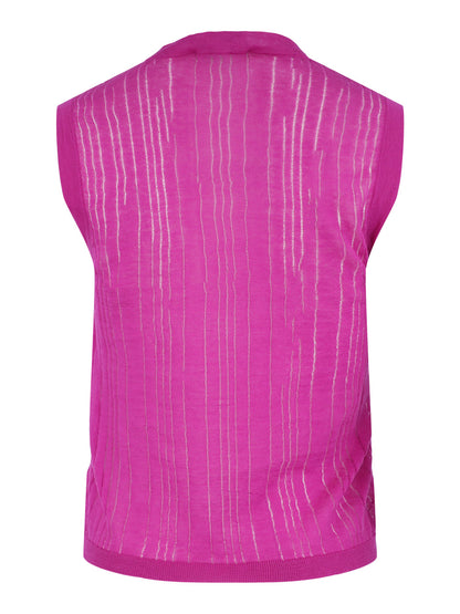 Autumn Cashmere Variegated Rib Muscle Tee in Magenta