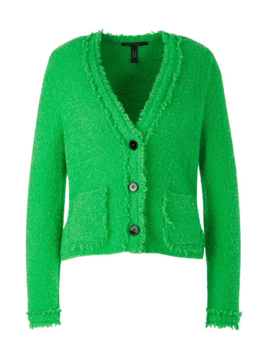 Marc Cain Boucle Knit Cardigan in Apple Green