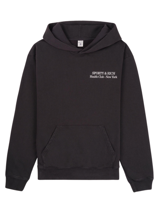 Sporty & Rich New Drink More Water Hoodie in Faded Black