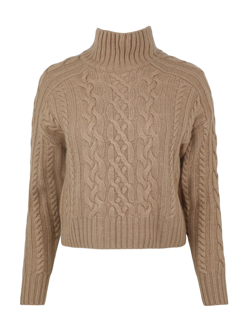 Autumn Cashmere Cropped Cable Mockneck Sweater (More Colors)
