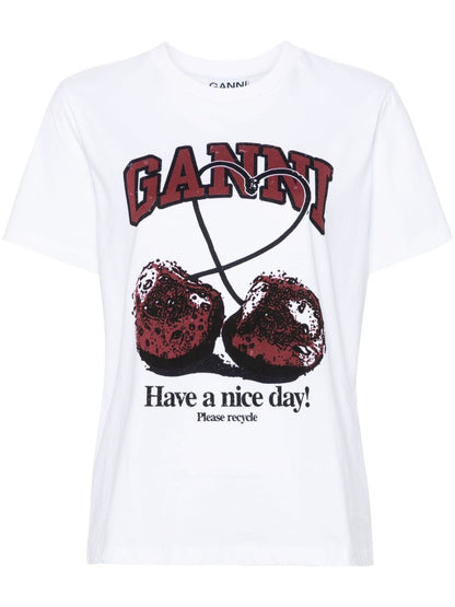 Ganni Basic Jersey Cherry Relaxed T-Shirt