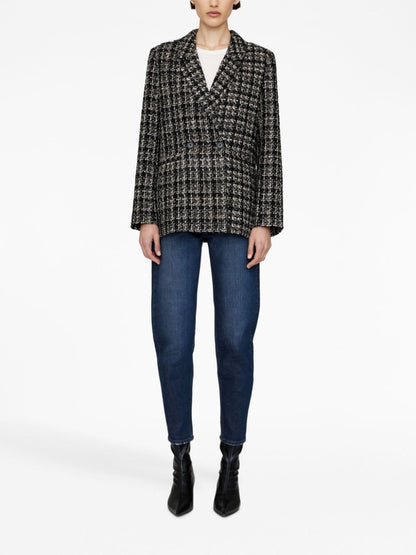 Anine Bing Madeleine Blazer in Tan/Black Multi
