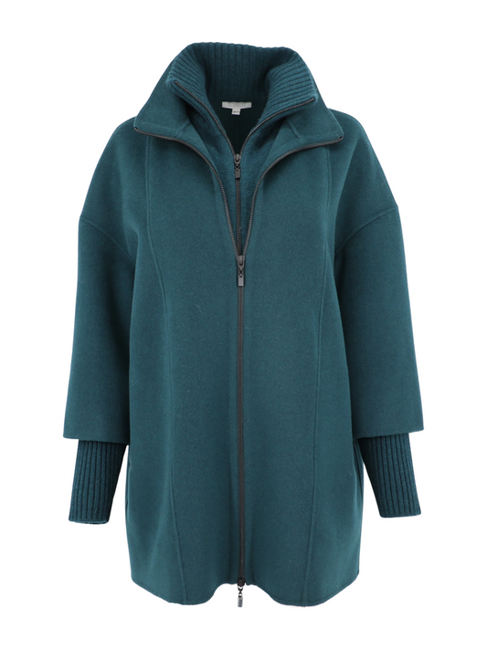 Kinross Knit Insert Zip Mock Coat (More Colors)