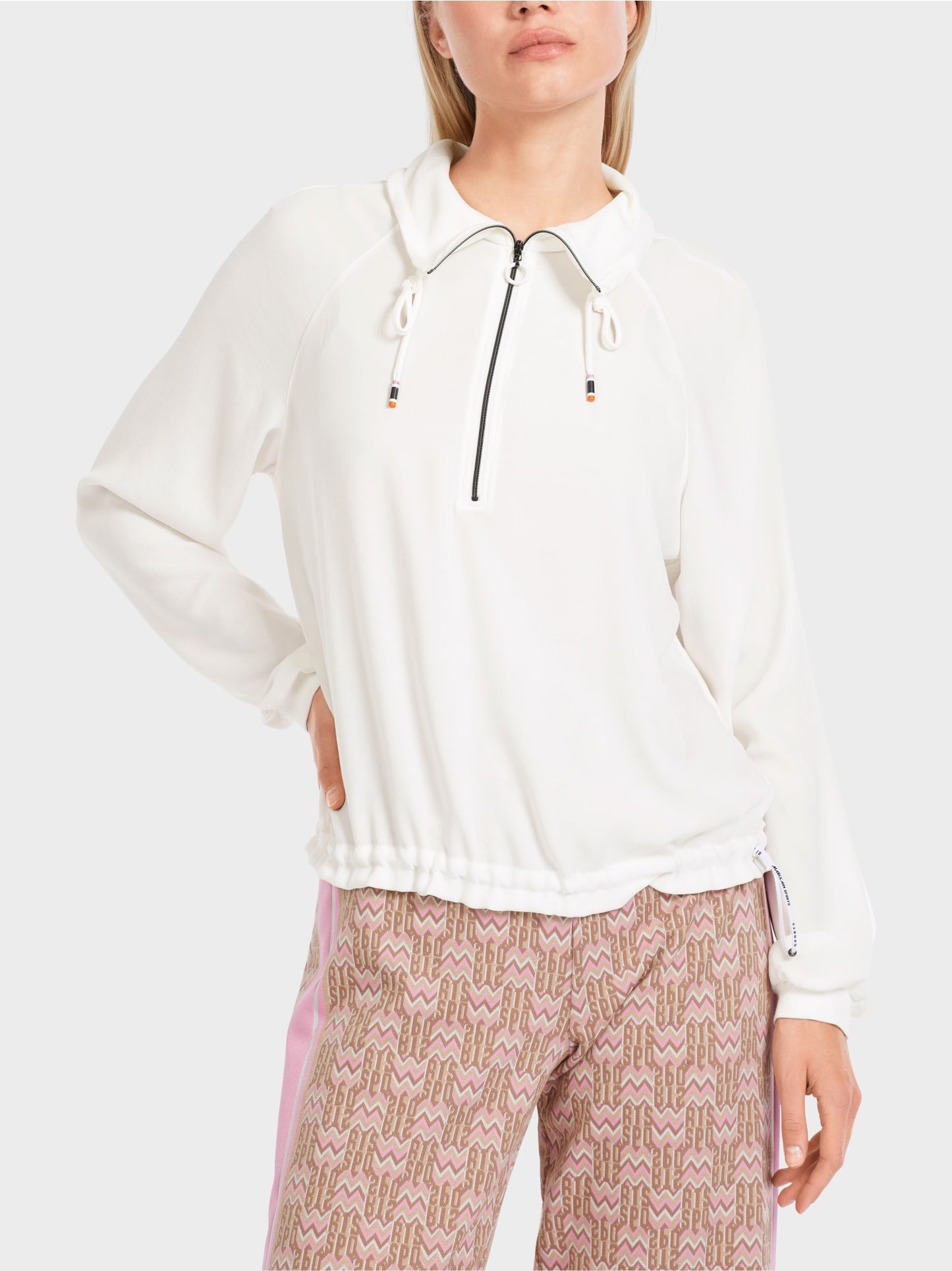 Marc Cain Sporty Blouse With Zip in Off-White