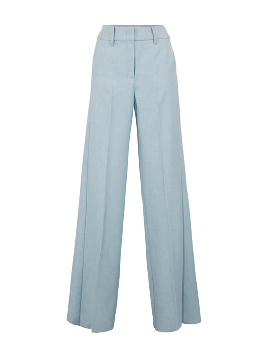 Marella Macro Wide-Leg Azzurro Blue Trouser