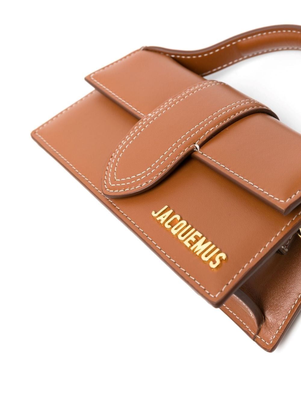 Jacquemus Le Bambino Leather Top Handle Shoulder Bag in Light Brown