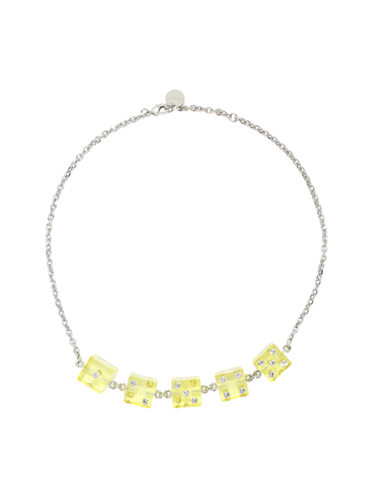 Marni Dice Charm Necklace in Celery