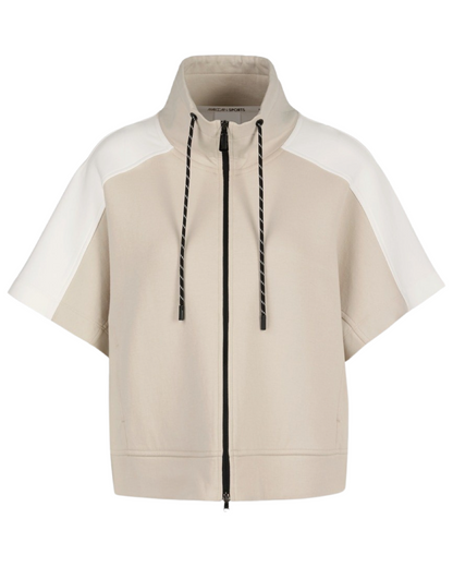 Marc Cain Zip Jacket With Short Sleeves in Moon Rock