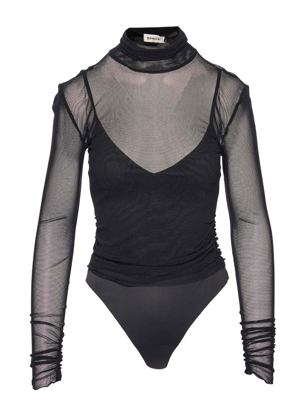 Simkhai Velora Long-Sleeve Black Bodysuit