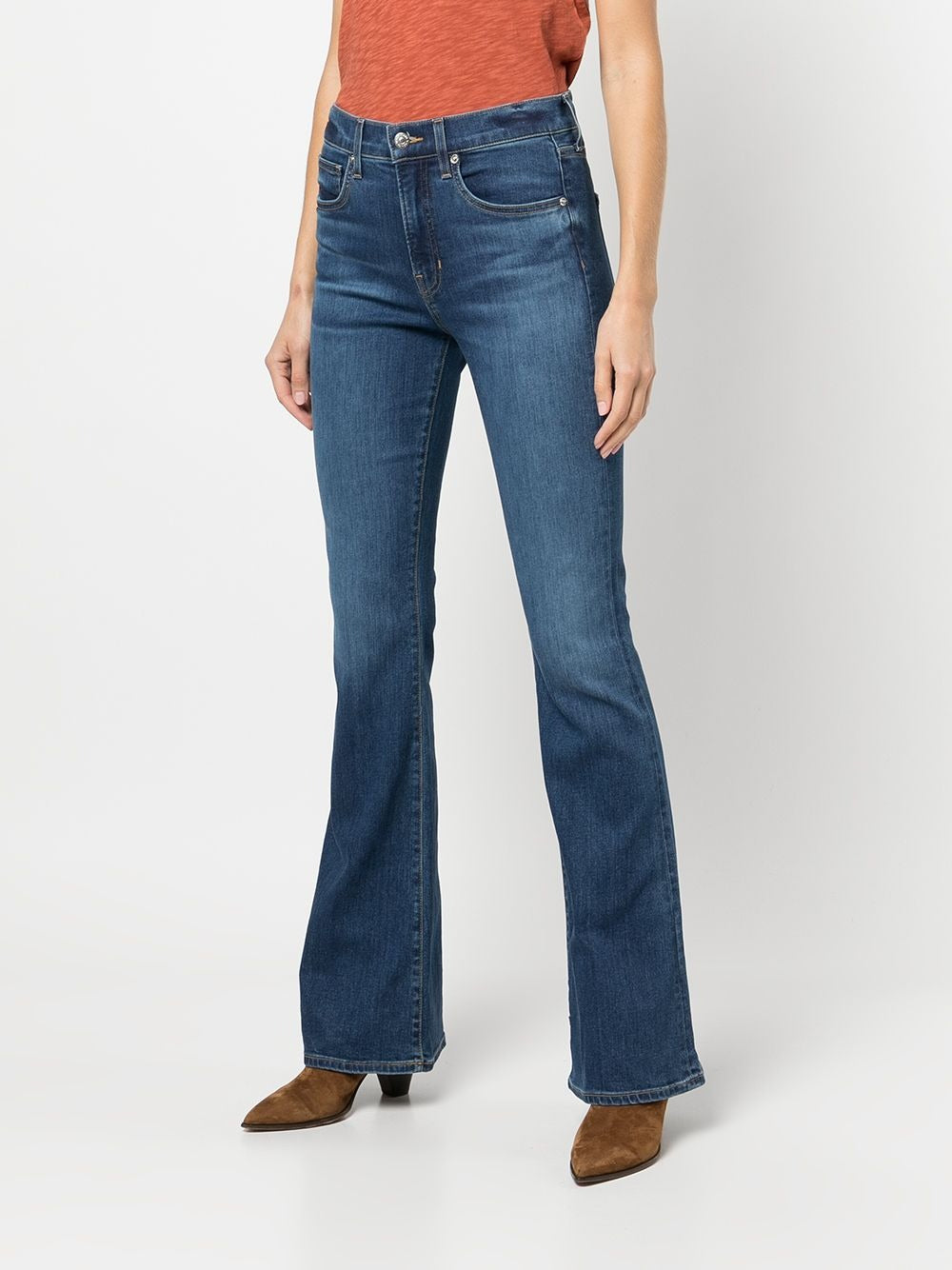 Veronica Beard Beverly High-Rise Skinny Flare Jean in Bright Blue