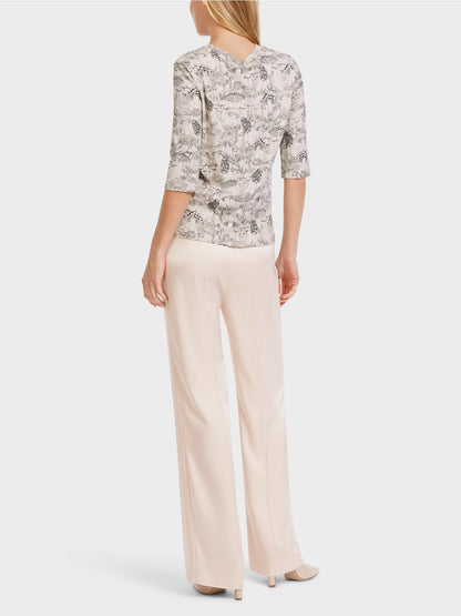 Marc Cain T-Shirt With All-Over Print in Soft Blossom