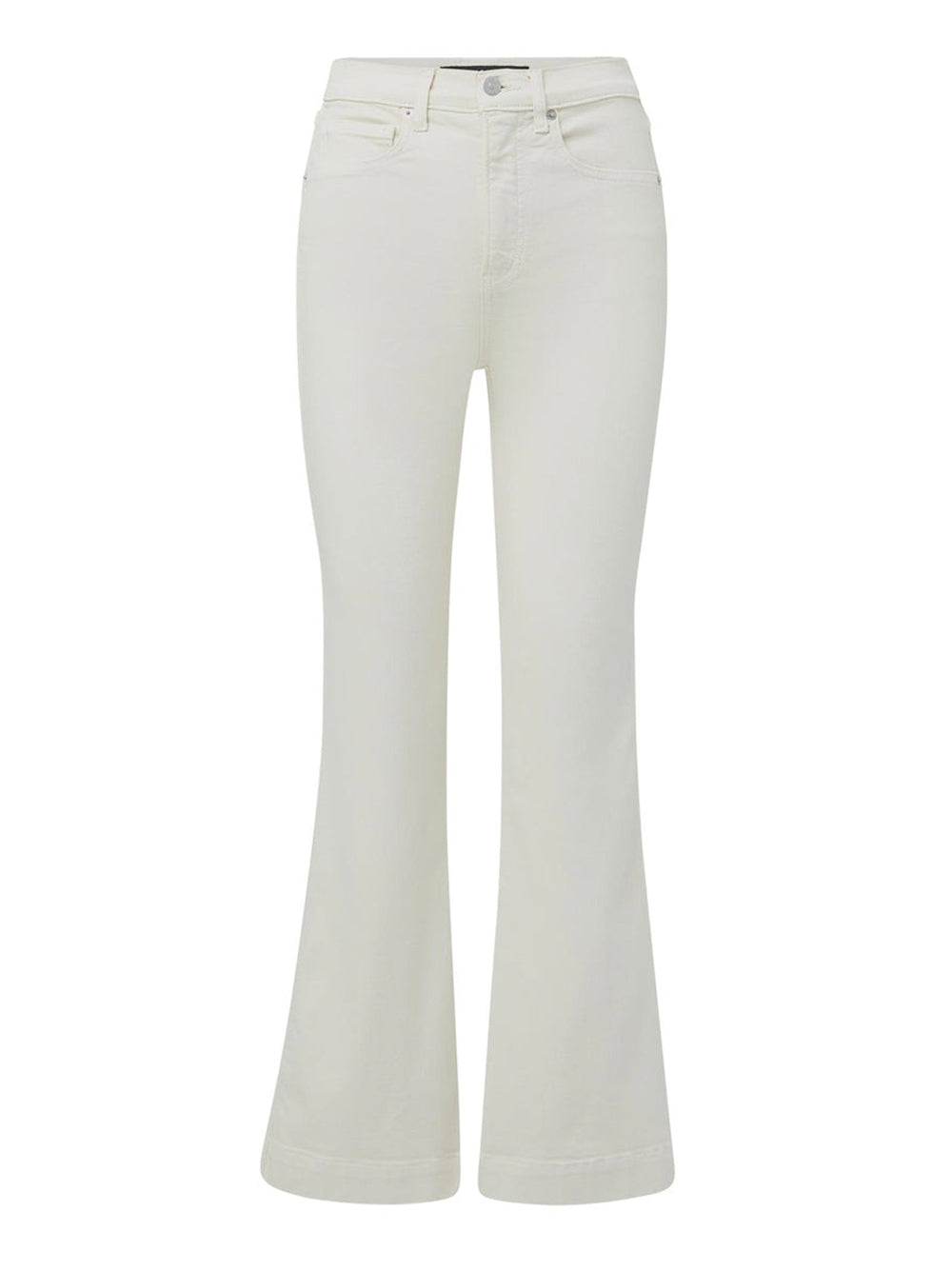 Veronica Beard Carson High-Rise Ankle Flare Jeans in Ecru