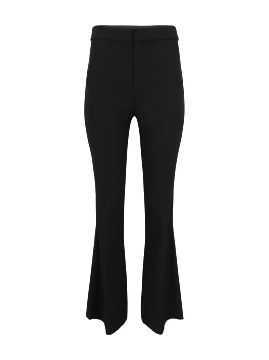 Vince Mid-Rise Pintuck Crop Flare Pant in Black