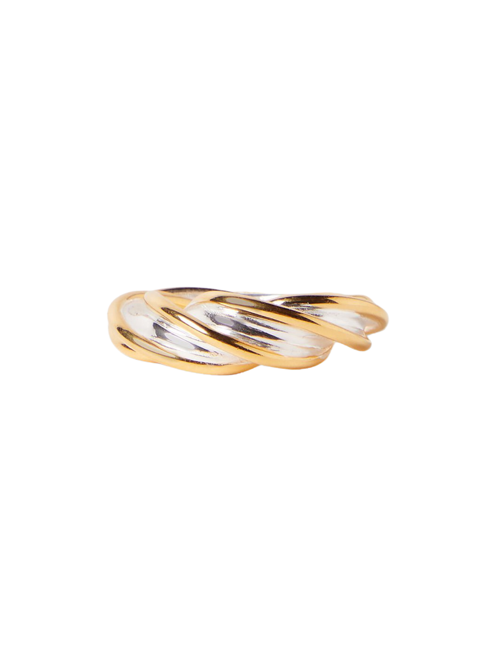 Bottega Veneta Twist Ring in Gold & Silver